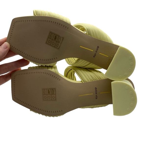 Dolce Vita Womens Shoes Pilton Heeled Sandals Yellow Vegan Leather Size 7.5 - Picture 9 of 12